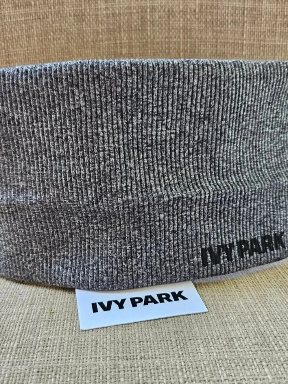 Ivy Parker By Beyonce Women Headband Gray Sport Ribbed Wide Head Band NEW